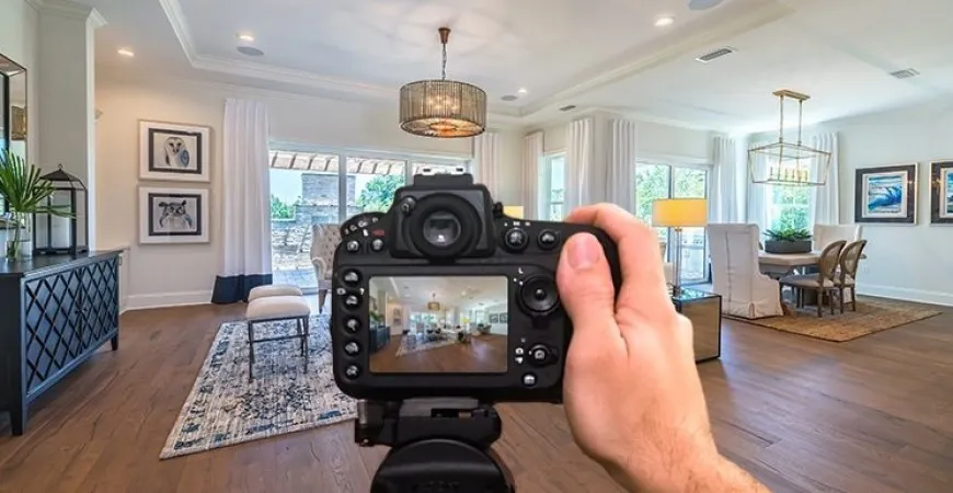 camera taking a real estate image
