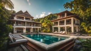 A luxurious villa by crystal-clear waters in Ocho Rios, Jamaica.